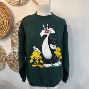 Vintage Looney Tunes 1997 Sylvester Tweety Graphic Sweatshirt 90s L